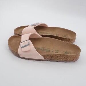 Birkenstock Madrid Vegan Single Strap Slide Sandals Pink Womens 39 - FLAW